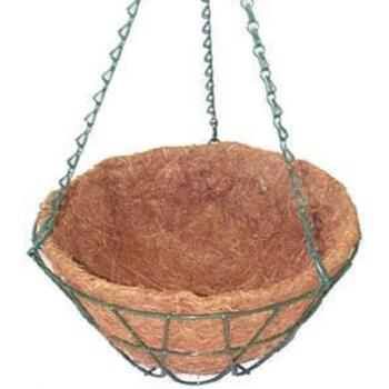 Basket Wire Hanging with Liner Green 30cm