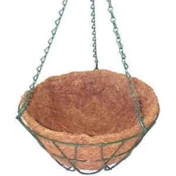 Basket Wire Hanging with Liner Green 40cm