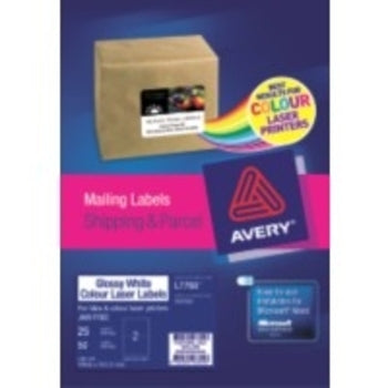 Sp- Label Avery Laser L7768 Gloss 2L 199.6X143.5Mm 25'S