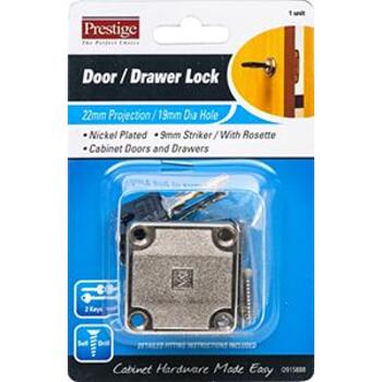 Lock Drawer Keyed Square Nickel Plated