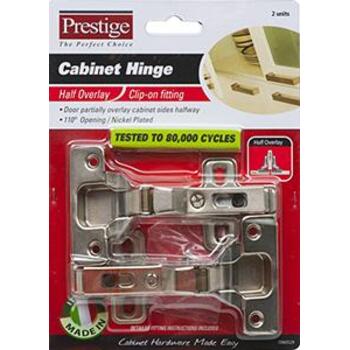 Hinge Concealed Clip Nickel Plated Half Overlay 110 Cdof 2