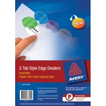 Sp- Dividers Avery L7440-10 A4 10 Tab Style Edge Insertable