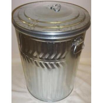 Bin Metal Galvanised with Lid 55L Queen 1/2