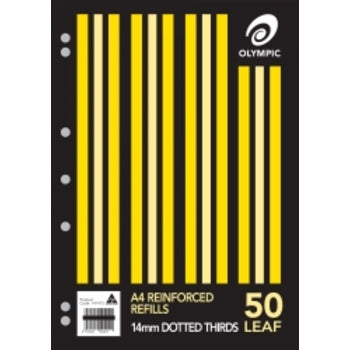 Sp - Loose Leaf Reinforced Refills Olympic A4 Dotted Thirds 14Mm 50 Leaf