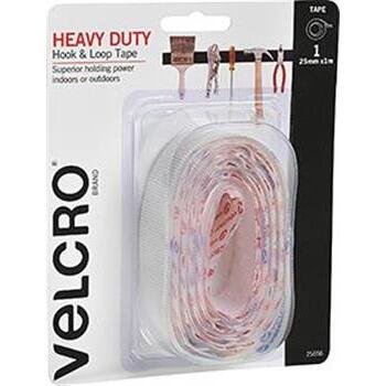 Velcro Heavy Duty Stickon White 25mx1m