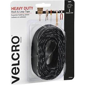 Velcro Heavy Duty Stickon Black 25mmx1m