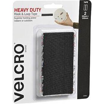 Velcro Heavy Duty Stick On Black 50x100mm