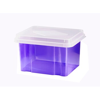 Storage Box Italplast 32L Tinted Purple Base/Clear Lid