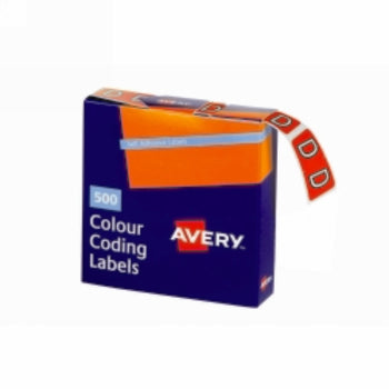Sp- Labels Colour Coding Avery 25X38Mm D Side Tab Dark Orange Bx500