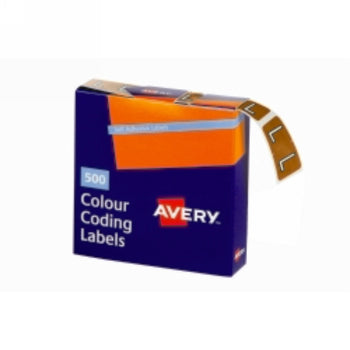 Sp- Labels Colour Coding Avery 25X38Mm L Side Tab Mustard Bx500