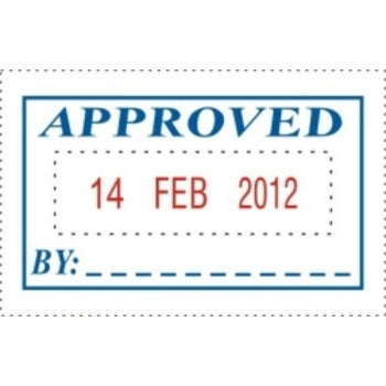 Stamp Deskmate Self Inking Approved/Date Blue/Red