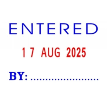 Stamp Deskmate Self Inking Entered/Date Blue