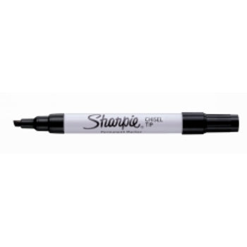 Marker Sharpie Permanent Broad Chisel Black Bx12