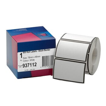 Sp- Labels Roll Address 78X48 Black Border (500)