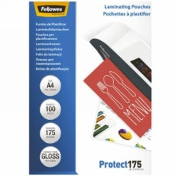 Sp- Laminating Pouches Fellowes A4 175 Micron Gloss Pk100