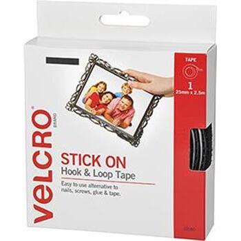 Velcro Hook & Loop Black 25mmx2.5m