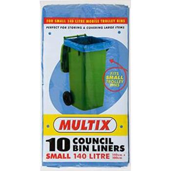 Garbage Bag Council Bin Liner 10 Pack 140L Multix