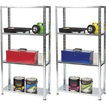 Hurricane Garage Shelving Unit Galvanised Unit 4 Shelf 2 Pk