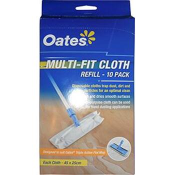 Mop Refill Flat Cloth Multi-fit 10 Pack Oates
