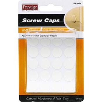 Cap Screw Stick-On White Cd100