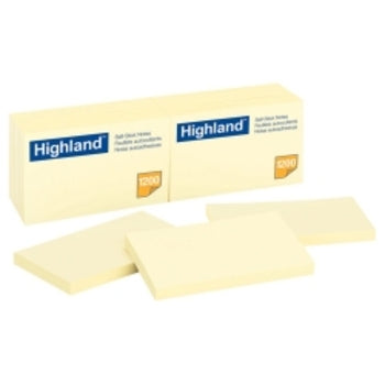Stick On Notes Highland 6559 76X127 Yellow Pk12