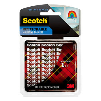 Tape Mounting Scotch 25.4X25Mm R100 Reusable Tabs Clear