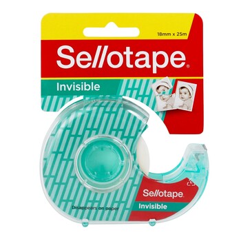Tape Invisible Sellotape On Dispenser 18Mmx25M