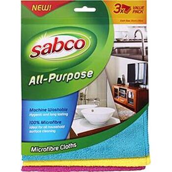 Cloth Microfibre All Purpose 3 Pack Sabco