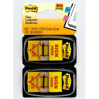 Flags Post-It 680-Sh2 Sign Here Twin Pack