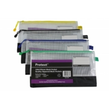 Mesh Pouch Protext 330X175Mm With Note Card Holder Asst
