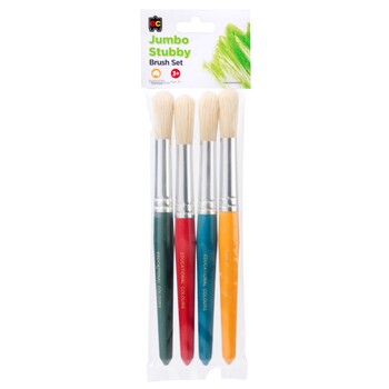 Sp- Paint Brush Jumbo Stubby Hog Bristle Round Wooden (Loose) Ec Edvan