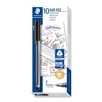 Pen Stick Plus (432) Fine Black Staedtler Bx10