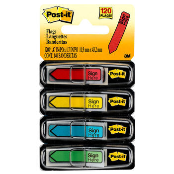 Flags Post-It 684-Sh Sign Here Bright Colours Pk4