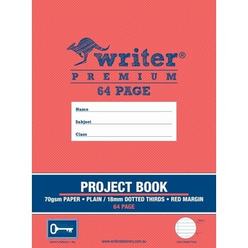 Project Book Writer Premium 64Pg Plain/18Mm Dotted Thirds + Margin Key