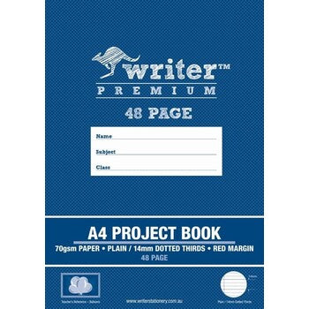 Project Book Writer Premium A4 48Pg Plain/14Mm Dotted Thirds Ball