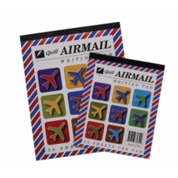 Writing Pad Airmail Quill 10X8 Ruled 50Lf Pk10