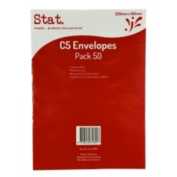 Envelope Stat C5 Strong White Peel/Seal Pk50