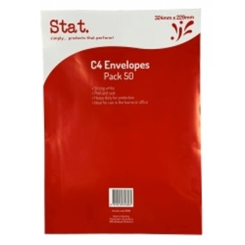 Envelope Stat C4 Strong White Peel/Seal Pk50