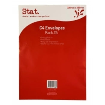 Envelope Stat C4 Kraft Peel/Seal Pk25
