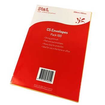 Envelope Stat C5 Kraft Peel/Seal Pk100