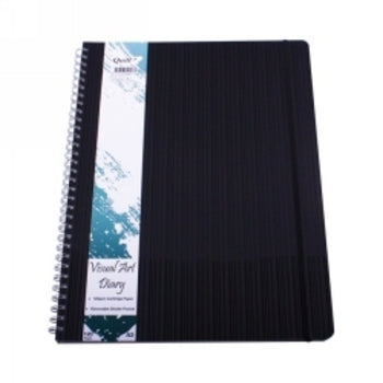 Sp- Visual Art Diary Quill A3 Premium Black 120Pg 125Gsm