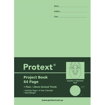 Writing Book Protext 330X245Mm Pp Plain/24Mm Dotted Thirds 64Pg Bull