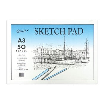 Sketch Pad Quill A3 110Gsm Cartridge Acid Free 50Lf