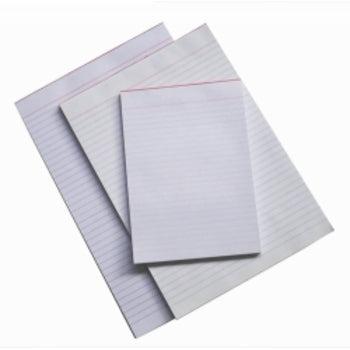 Office Pads Quill A5 Bank Ruled White Single Sided 90Lf 60Gsm Pk20