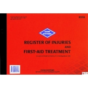 Book Register Of Injuries & First Aid Treatment Zions Rifa