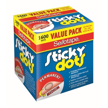 Sp- Sticky Dot Sellotape Permanent Pk1600
