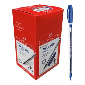 Pen Faber Bp Trilux 032 Medium Blue Bx50