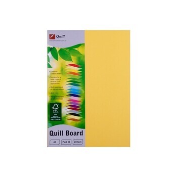 Cardboard Quill A4 210Gsm Lemon Pk50