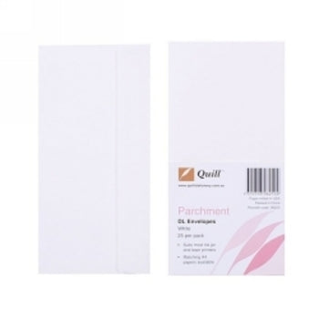 Envelope Quill Dl 90Gsm Parchment White Ivory Pk25