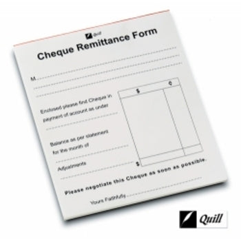 Cheque Remittance Form Quill 6X5